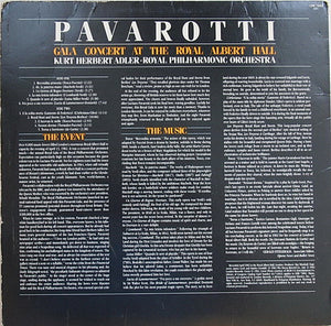 Luciano Pavarotti, Royal Philharmonic Orchestra Kurt Herbert Adler ‎– Gala Concert At The Royal Albert Hall