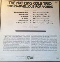 Load image into Gallery viewer, The Nat King Cole Trio – Too Marvellous For Words