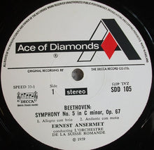 Load image into Gallery viewer, Beethoven*, Ansermet*, L'Orchestre De La Suisse Romande – Symphony No. 5 / Egmont Overture