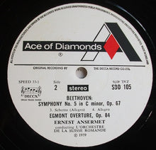 Load image into Gallery viewer, Beethoven*, Ansermet*, L'Orchestre De La Suisse Romande – Symphony No. 5 / Egmont Overture