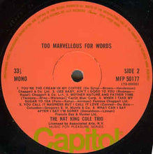 Load image into Gallery viewer, The Nat King Cole Trio – Too Marvellous For Words