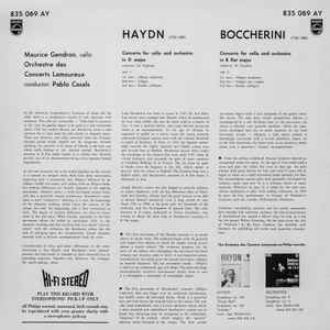 Haydn* / Boccherini* – Maurice Gendron Cello / Orchestre Des Concerts Lamoureux / Conductor Pablo Casals - Cello Concertos (LP)