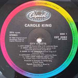 Carole King - City Streets (LP, Album)