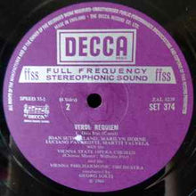 Load image into Gallery viewer, Verdi*, Sutherland*, Horne*, Pavarotti*, Talvela*, Vienna State Opera Chorus*, Vienna Philharmonic Orchestra*, Solti* - Requiem (2xLP, RP + Box)