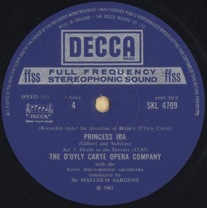 Gilbert & Sullivan, D'Oyly Carte Opera Company, Royal Philharmonic Orchestra*, Sir Malcolm Sargent – Princess Ida