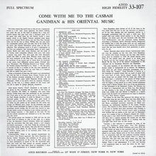 Load image into Gallery viewer, GANIMIAN & HIS ORIENTAL MUSIC - COME WITH ME TO THE CASBAH ( 12" RECORD )