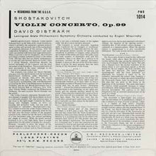 Load image into Gallery viewer, Shostakovich*, David Oistrakh*, Leningrad Philharmonic Orchestra, Evgeni Mravinsky* - Violin Concerto, Op. 99 (10", Mono)