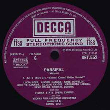 Load image into Gallery viewer, Wagner* - René Kollo, Gottlob Frick, Dietrich Fischer-Dieskau, Christa Ludwig, Zoltan Kélémen, Hans Hotter, Vienna Philharmonic*, Sir Georg Solti* - Parsifal (5xLP, Album + Box)