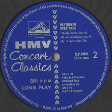 Load image into Gallery viewer, Beethoven*, Berlin Philharmonic Orchestra*, André Vandernoot – Overtures