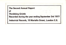 Load image into Gallery viewer, THROBBING GRISTLE - THE SECOND ANNUAL REPORT OF THROBBING GRISTLE ( 12" RECORD )