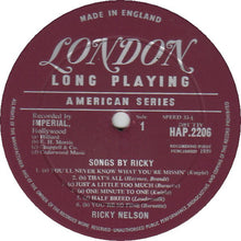 Load image into Gallery viewer, Ricky Nelson  ‎– Songs By Ricky