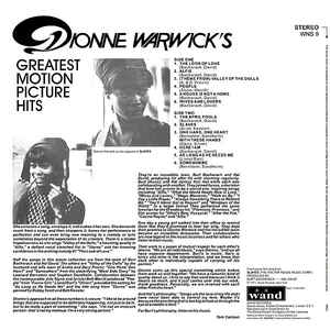 Dionne Warwick ‎– Dionne Warwick's Greatest Motion Picture Hits