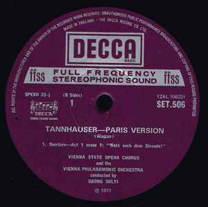 Wagner* - Vienna Philharmonic Orchestra*, Georg Solti - Tannhäuser (Paris Version) (Box + 4xLP)