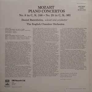 Mozart*, Daniel Barenboim, The English Chamber Orchestra* – Piano Concertos No. 8 In C, K.246 / No. 25 In C, K.503