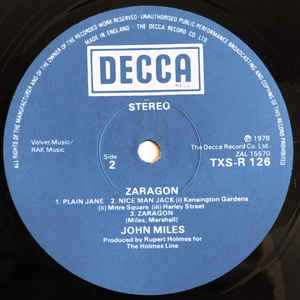 John Miles ‎– Zaragon