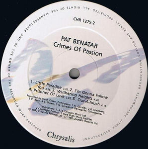 Pat Benatar ‎– Crimes Of Passion