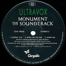 Load image into Gallery viewer, Ultravox – Monument The Soundtrack