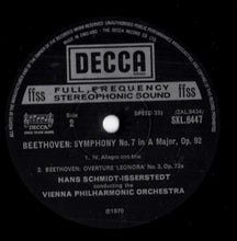 Load image into Gallery viewer, Beethoven* - Hans Schmidt-Isserstedt, Vienna Philharmonic Orchestra* – Symphony No. 7 In A Major - Overture, Leonora No. 3