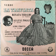 Load image into Gallery viewer, Verdi* - Renata Tebaldi, Gianni Poggi, Aldo Protti, Chorus* And Orchestra Of The Accademia Di Santa Cecilia, Rome*, Francesco Molinari Pradelli* - La Traviata (3xLP, Album, Mono, Aut + Box)