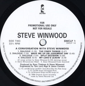 Steve Winwood ‎– Back In The High Life