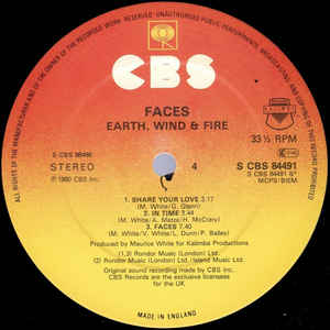 Earth, Wind & Fire ‎– Faces