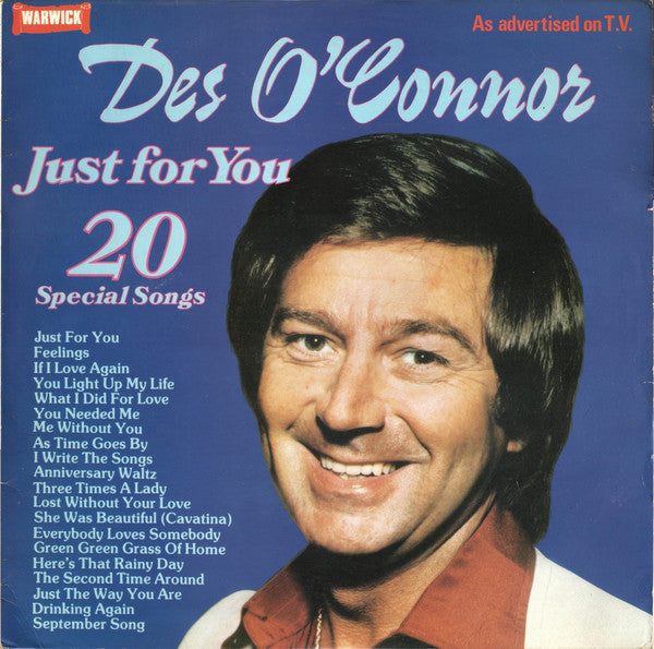 Des O'Connor ‎– Just For You - 20 Special Songs