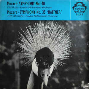 Mozart* - Erich Kleiber, Eduard van Beinum, London Philharmonic Orchestra* ‎– Mozart: Symphony No. 40 / Symphony No. 35