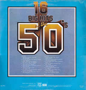 Various ‎– 16 Big Hits Of The 50's