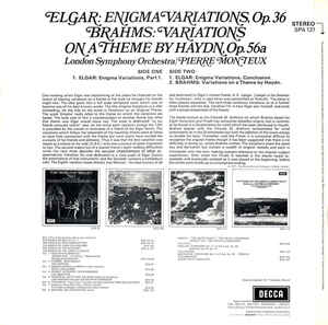 Elgar* / Brahms* ; London Symphony Orchestra*, Pierre Monteux ‎– Enigma Variations / Variations On A Theme By Haydn