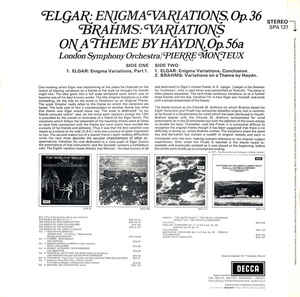 Elgar* / Brahms* ; London Symphony Orchestra*, Pierre Monteux – Enigma Variations / Variations On A Theme By Haydn