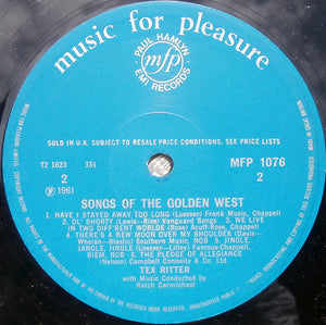 Tex Ritter ‎– Songs Of The Golden West
