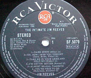 Jim Reeves ‎– The Intimate Jim Reeves