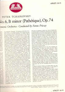 Peter Tchaikovsky* / Berlin Philharmonic Orchestra* Conducted By Ferenc Fricsay – Symphony No. 6 B Minor Op. 74 Pathétique