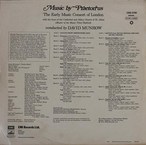 Praetorius* : The Early Music Consort Of London, David Munrow ‎– Dances From Terpsichore / Motets From Musae Sionae