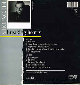 Elton John ‎– Breaking Hearts