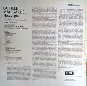 Lanchbery* Conducting The Orchestra Of The Royal Opera House, Covent Garden* Music By Herold* – La Fille Mal Gardée - Excerpts