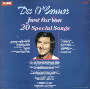 Des O'Connor ‎– Just For You - 20 Special Songs