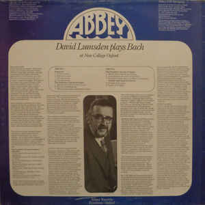 Bach* / David Lumsden – David Lumsden Plays Bach At New College Oxford