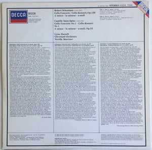 Schumann*, Saint-Saens*, Cleveland Orchestra*, Lynn Harrell, Neville Marriner* ‎– Cello Concerto / Cello Concerto No.1