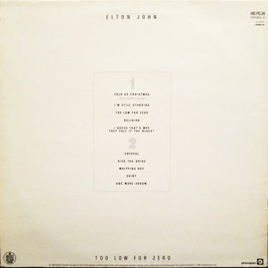 Elton John ‎– Too Low For Zero