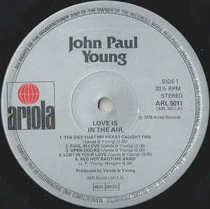 John Paul Young ‎– Love Is In The Air