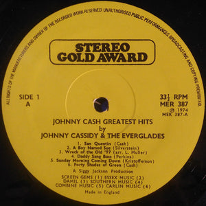 Johnny Cassidy* & The Everglades ‎– Johnny Cash Greatest Hits