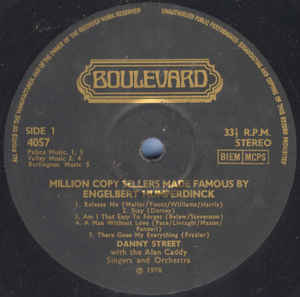 Danny Street With The Alan Caddy Orchestra And Choir* ‎– Million Copy Sellers Made Famous Engelbert Humperdinck