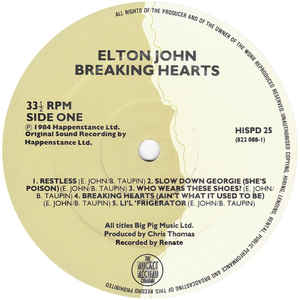 Elton John ‎– Breaking Hearts