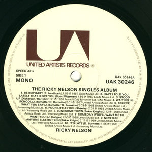 Ricky Nelson   ‎– The Ricky Nelson Singles Album