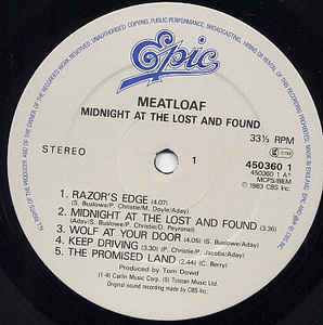 Meat Loaf ‎– Midnight At The Lost And Found