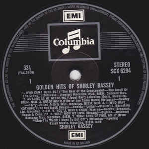 Shirley Bassey ‎– Golden Hits Of Shirley Bassey