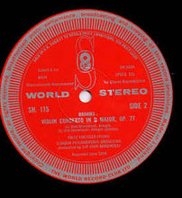 Load image into Gallery viewer, Fritz Kreisler plays Brahms*, London Philharmonic Orchestra* conducted by Sir John Barbirolli ‎– Violin Concerto