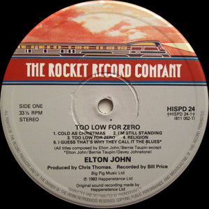 Elton John ‎– Too Low For Zero