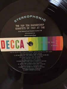Various ‎– The Top Ten Barbershop Quartets Of 1969